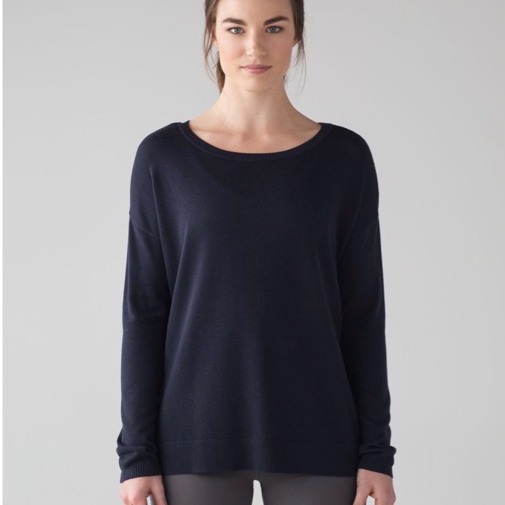 lululemon athletica Navy Crew Neck Well Being Sweater